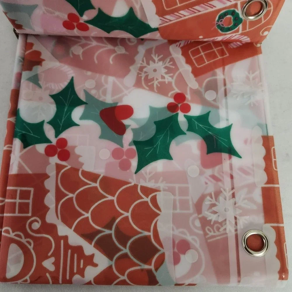 LUV Betsey Johnson Gingerbread House Shower Curtain Liner Christmas Mistletoe